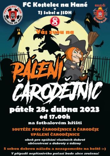 Pálení čarodějnic 28.4.2023 od 17 hodin