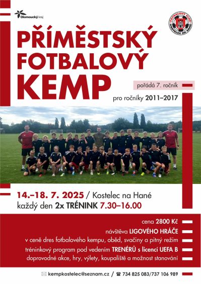PŘÍMĚSTSKÝ FOTBALOVÝ KEMP V KOSTELCI NA HANÉ 2025!!!