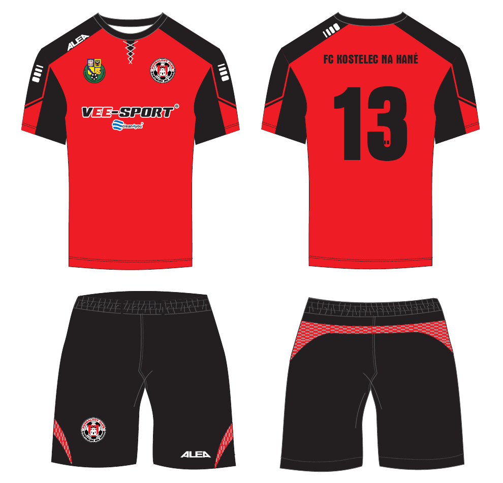 Dresy červeno-černé